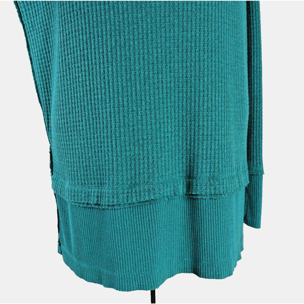 Free People Size S Oversize North Shore Thermal Tunic Shirt Aqua Green - Picture 10 of 12